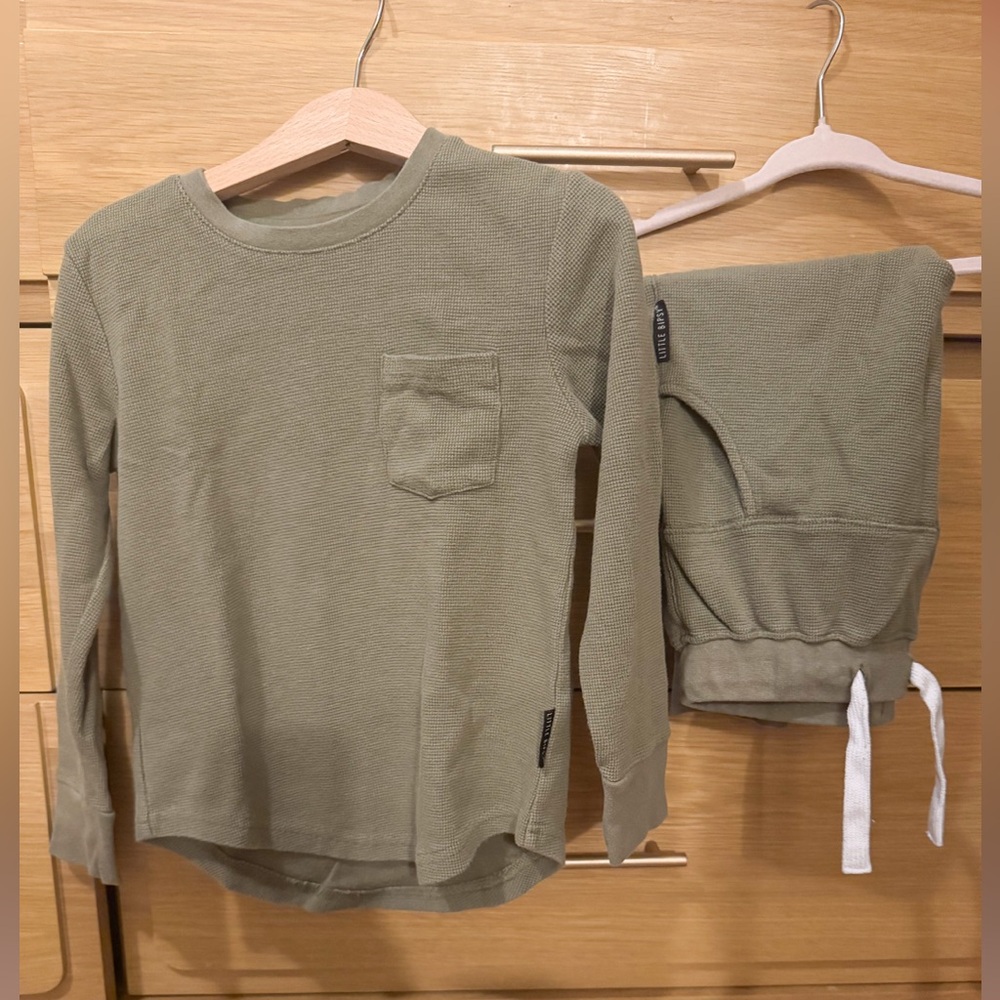 Little Bipsy Waffle Jogger Set - Olive